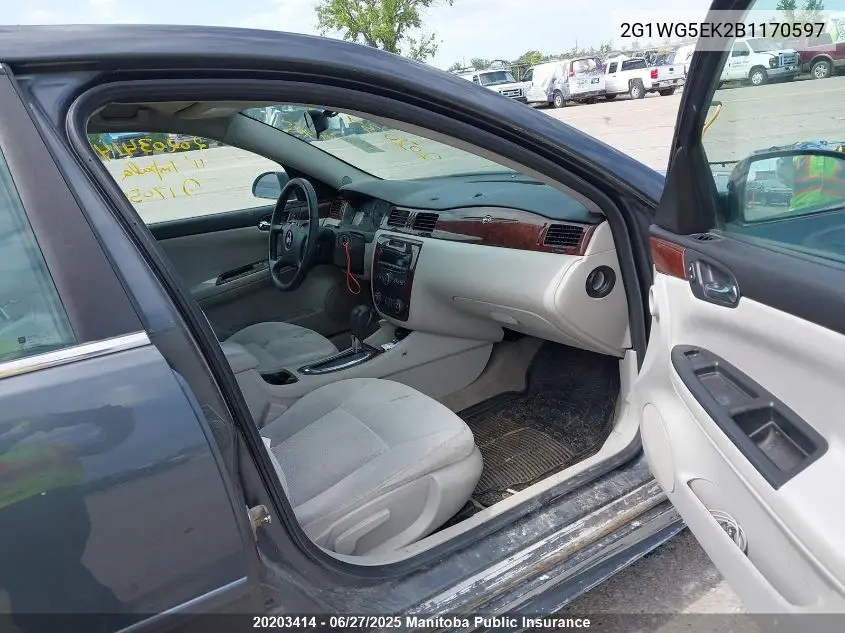 2g1wg5ek2b1170597 2G1WG5EK2B1170597 2011 Chevrolet Impala Lt V6