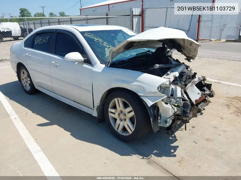 2011 Chevrolet Impala Lt VIN: 2G1WB5EK1B1103729 Lot: 42645329