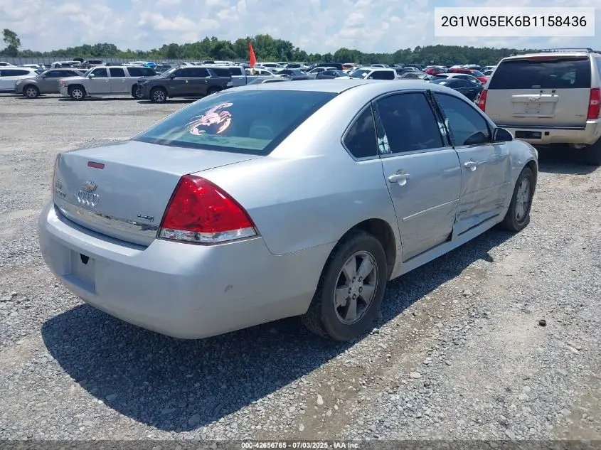 2011 Chevrolet Impala Lt VIN: 2G1WG5EK6B1158436 Lot: 42656765