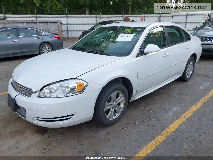 2012 Chevrolet Impala Ls VIN: 2G1WF5E34C1139140 Lot: 42597029