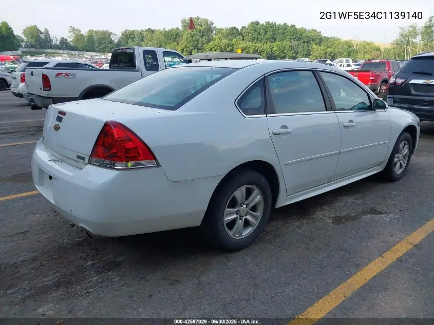 2012 Chevrolet Impala Ls VIN: 2G1WF5E34C1139140 Lot: 42597029