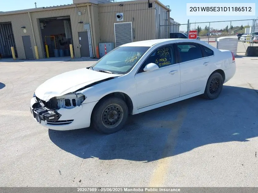 2013 Chevrolet Impala Lt V6 VIN: 2G1WB5E31D1186512 Lot: 20207989
