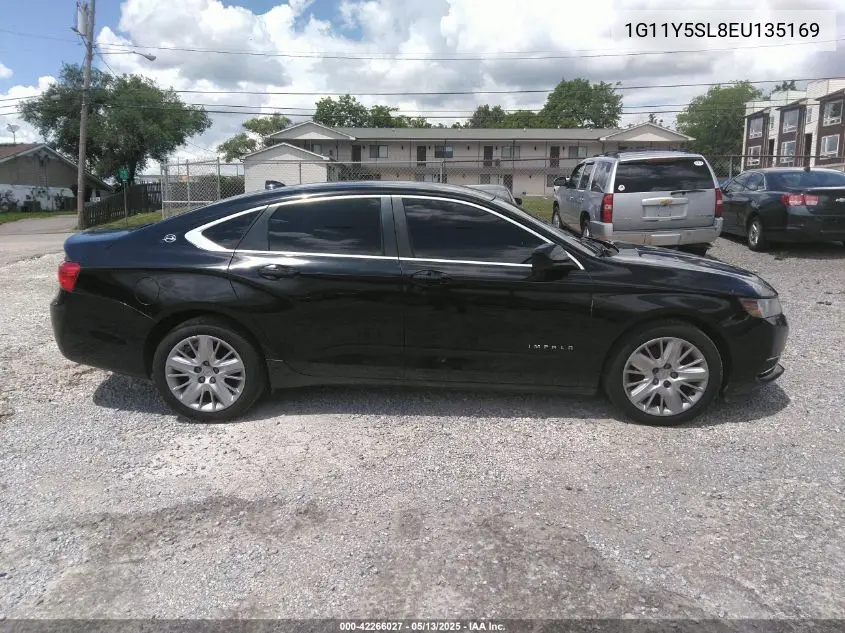 2014 Chevrolet Impala 1Ls VIN: 1G11Y5SL8EU135169 Lot: 42266027