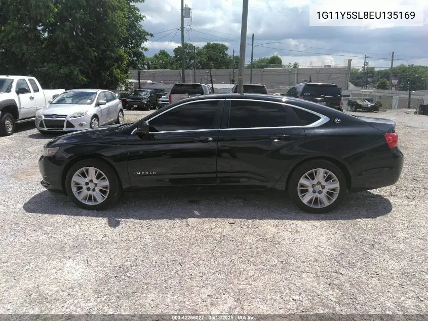 2014 Chevrolet Impala 1Ls VIN: 1G11Y5SL8EU135169 Lot: 42266027