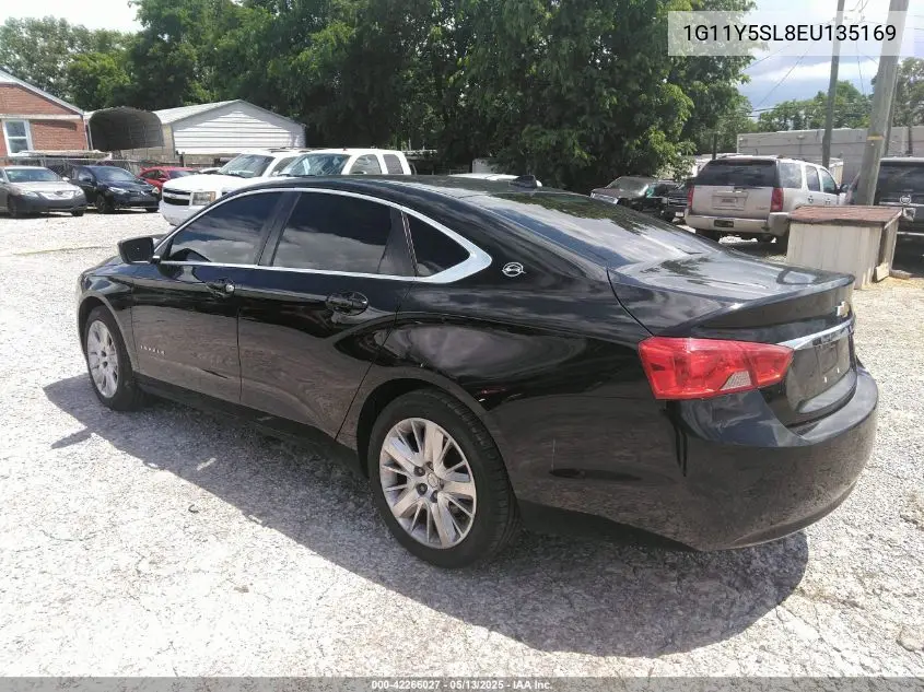 2014 Chevrolet Impala 1Ls VIN: 1G11Y5SL8EU135169 Lot: 42266027