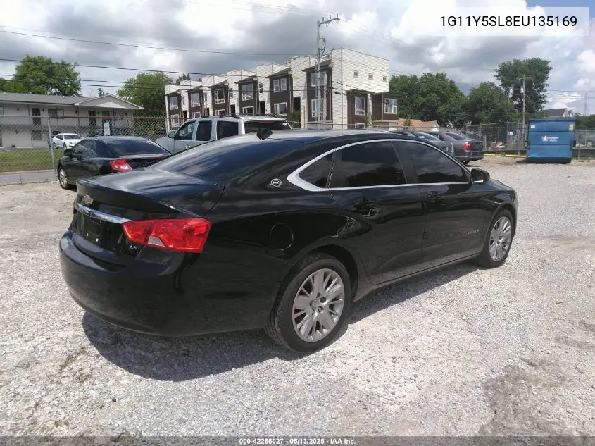 2014 Chevrolet Impala 1Ls VIN: 1G11Y5SL8EU135169 Lot: 42266027