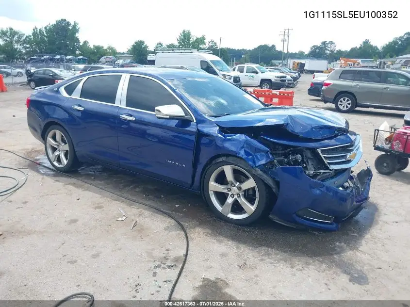 2014 Chevrolet Impala 1Lt VIN: 1G1115SL5EU100352 Lot: 42617363