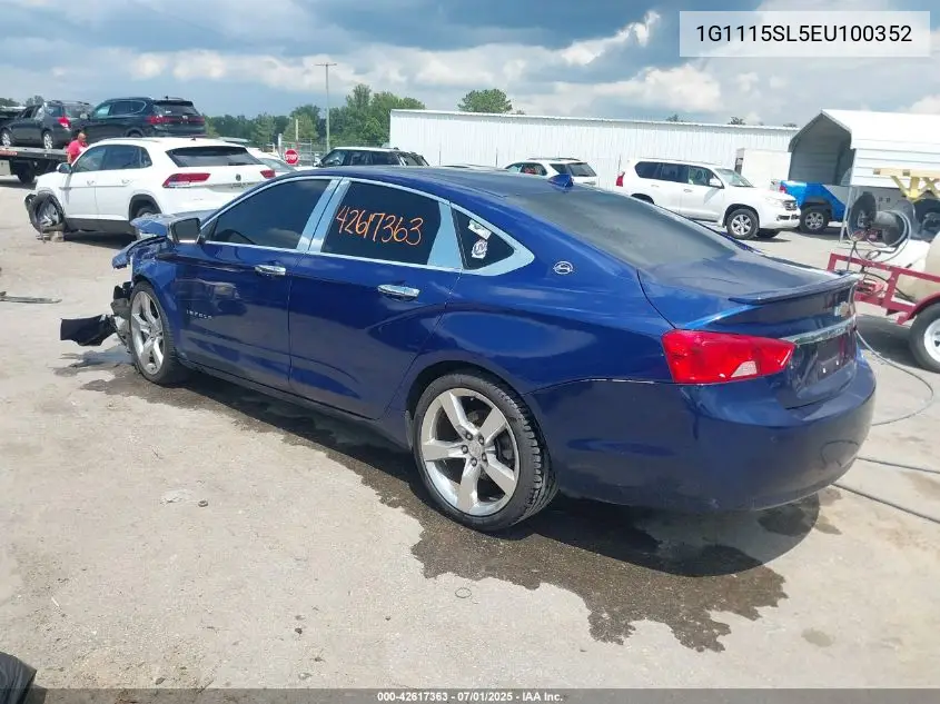 2014 Chevrolet Impala 1Lt VIN: 1G1115SL5EU100352 Lot: 42617363