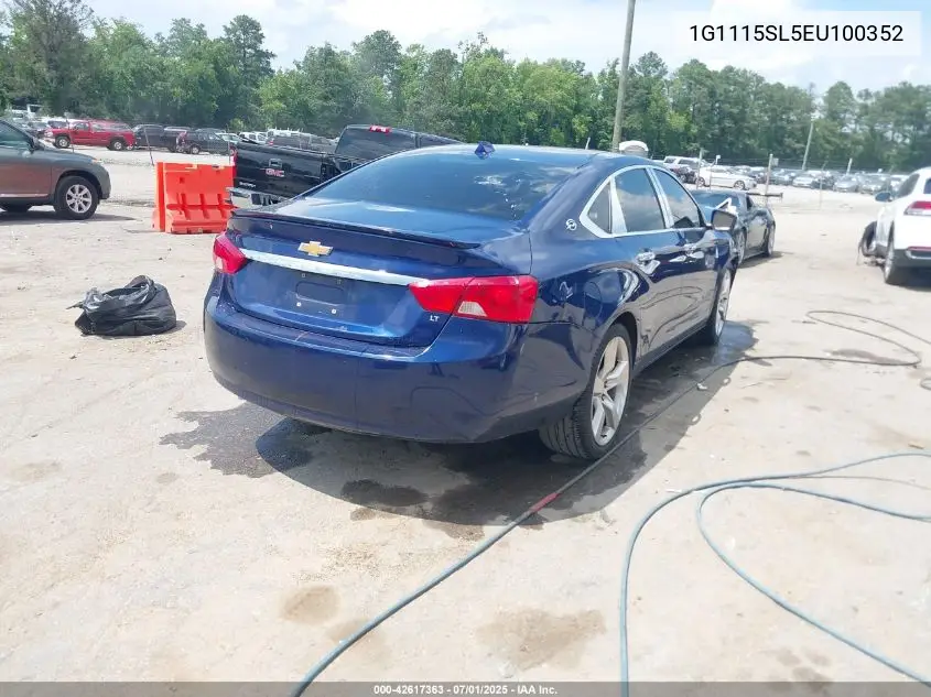 2014 Chevrolet Impala 1Lt VIN: 1G1115SL5EU100352 Lot: 42617363