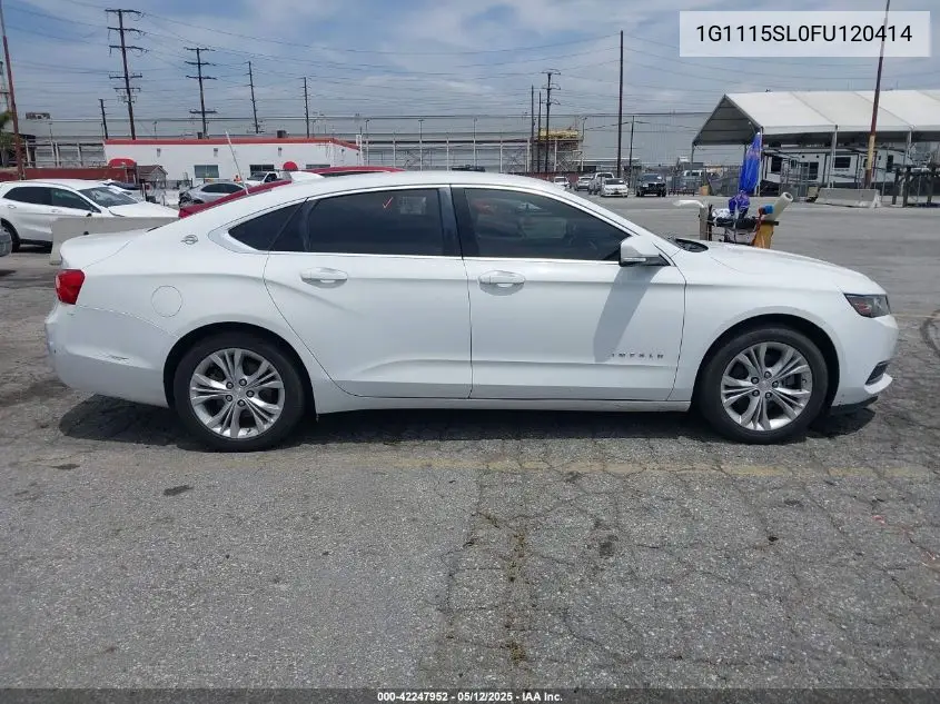 2015 Chevrolet Impala 1Lt VIN: 1G1115SL0FU120414 Lot: 42247952