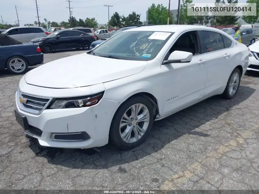2015 Chevrolet Impala 1Lt VIN: 1G1115SL0FU120414 Lot: 42247952