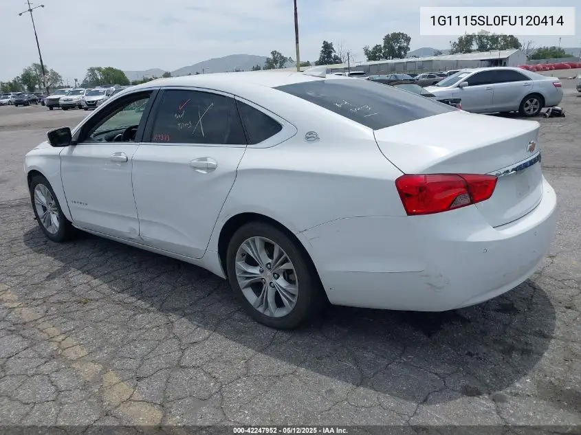 2015 Chevrolet Impala 1Lt VIN: 1G1115SL0FU120414 Lot: 42247952