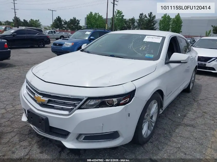 2015 Chevrolet Impala 1Lt VIN: 1G1115SL0FU120414 Lot: 42247952
