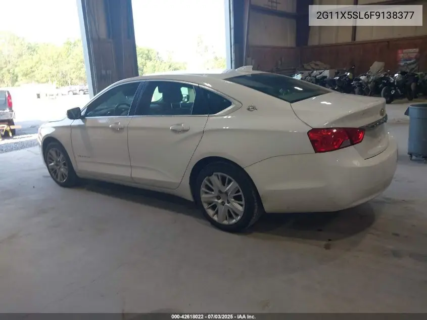 2015 Chevrolet Impala 1Fl VIN: 2G11X5SL6F9138377 Lot: 42618022