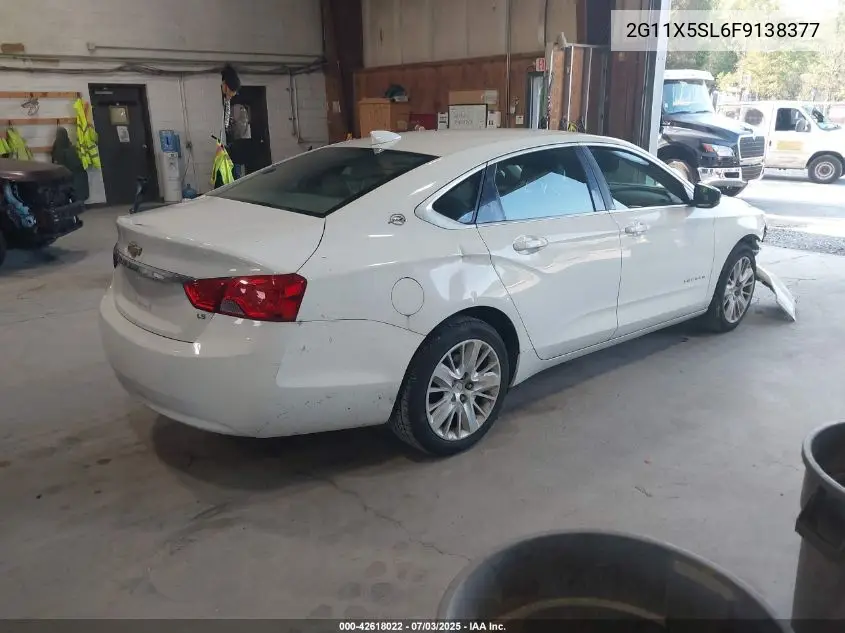 2015 Chevrolet Impala 1Fl VIN: 2G11X5SL6F9138377 Lot: 42618022