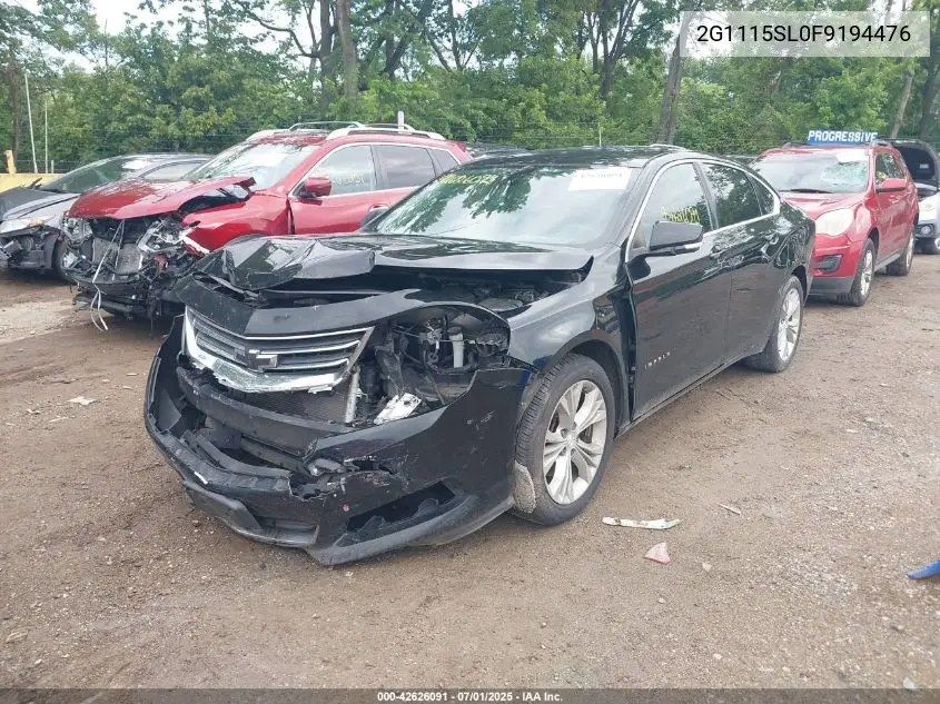 2015 Chevrolet Impala 1Lt VIN: 2G1115SL0F9194476 Lot: 42626091