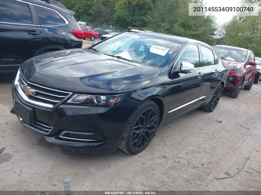 2016 Chevrolet Impala 2Lz VIN: 2G1145S34G9100740 Lot: 42247467