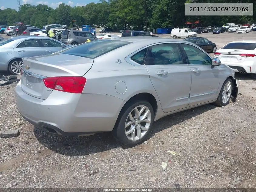 2016 Chevrolet Impala 2Lz VIN: 2G1145S30G9123769 Lot: 42622554