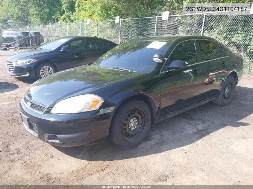 2016 Chevrolet Impala Limited Police VIN: 2G1WD5E34G1104187 Lot: 42634394