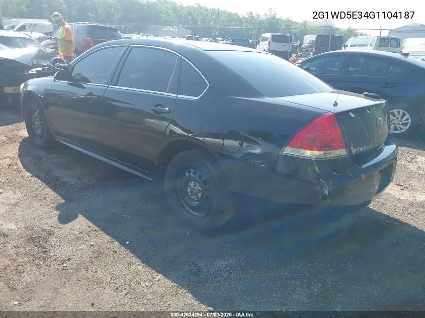 2016 Chevrolet Impala Limited Police VIN: 2G1WD5E34G1104187 Lot: 42634394