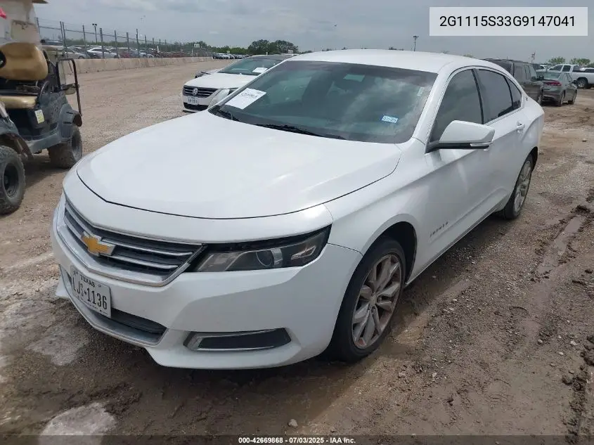 2016 Chevrolet Impala 2Lt VIN: 2G1115S33G9147041 Lot: 42669868