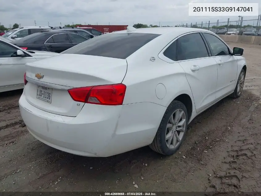 2016 Chevrolet Impala 2Lt VIN: 2G1115S33G9147041 Lot: 42669868