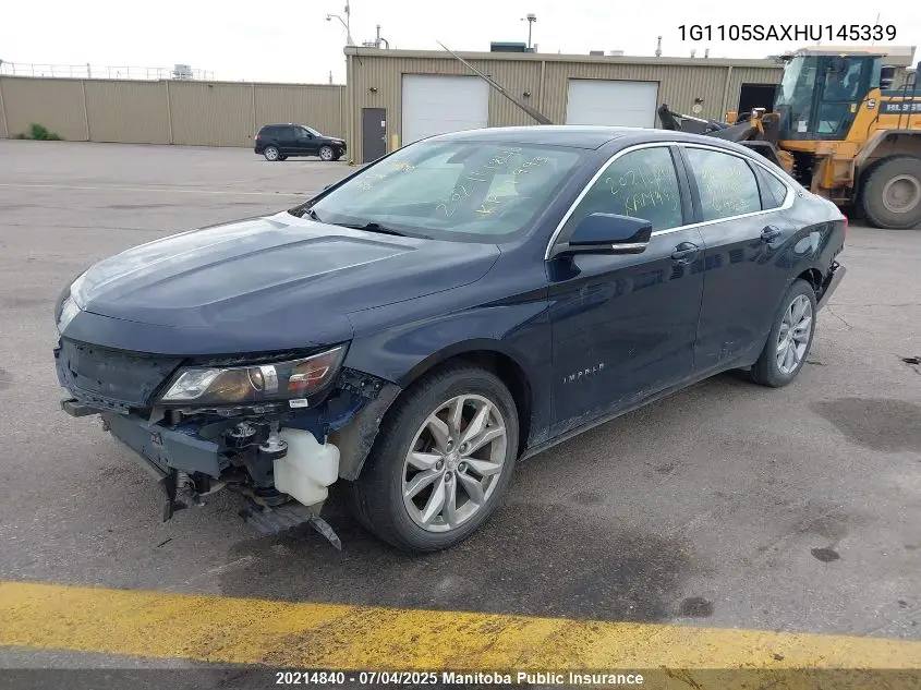 2017 Chevrolet Impala Lt VIN: 1G1105SAXHU145339 Lot: 20214840