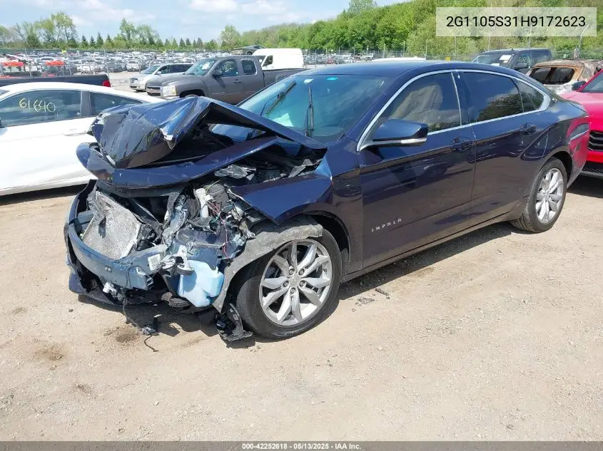 2017 Chevrolet Impala 1Lt VIN: 2G1105S31H9172623 Lot: 42252618