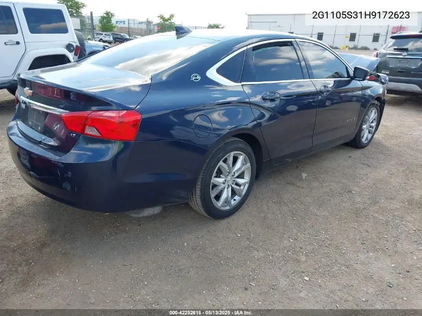 2017 Chevrolet Impala 1Lt VIN: 2G1105S31H9172623 Lot: 42252618