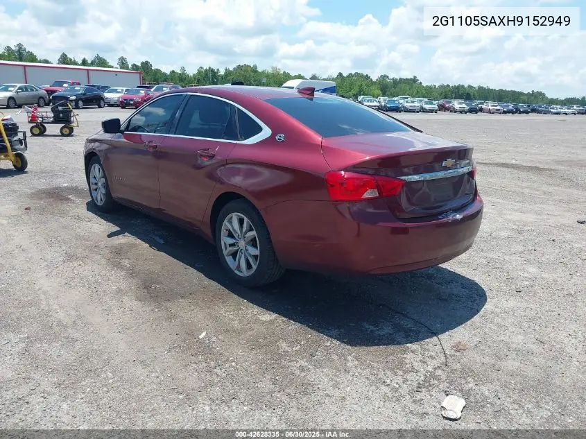 2017 Chevrolet Impala 1Lt VIN: 2G1105SAXH9152949 Lot: 42628335