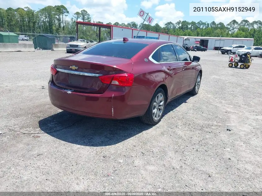2017 Chevrolet Impala 1Lt VIN: 2G1105SAXH9152949 Lot: 42628335