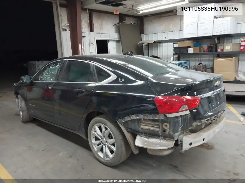 2017 Chevrolet Impala 1Lt VIN: 1G1105S35HU190996 Lot: 42630912