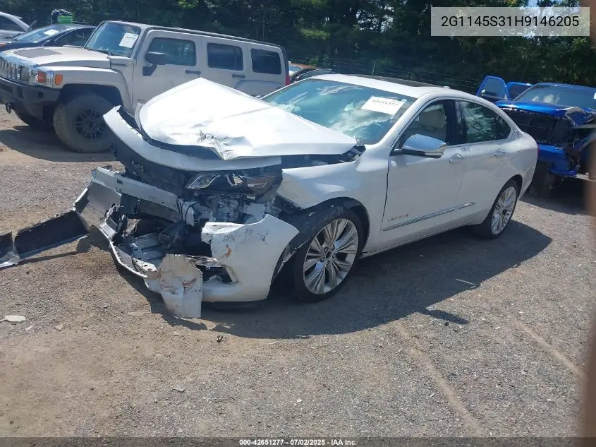 2017 Chevrolet Impala 2Lz VIN: 2G1145S31H9146205 Lot: 42651277