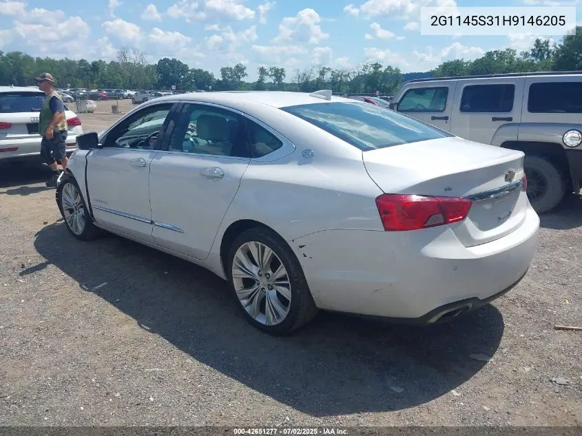 2017 Chevrolet Impala 2Lz VIN: 2G1145S31H9146205 Lot: 42651277