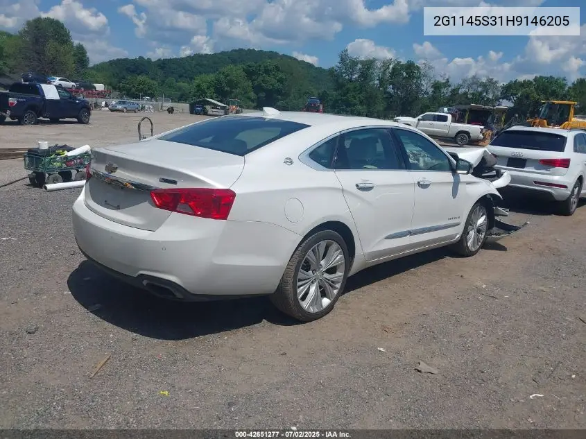 2017 Chevrolet Impala 2Lz VIN: 2G1145S31H9146205 Lot: 42651277