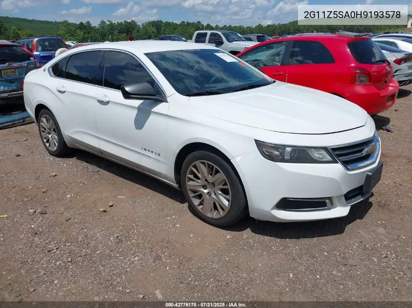 2017 Chevrolet Impala Ls VIN: 2G11Z5SA0H9193578 Lot: 42776178