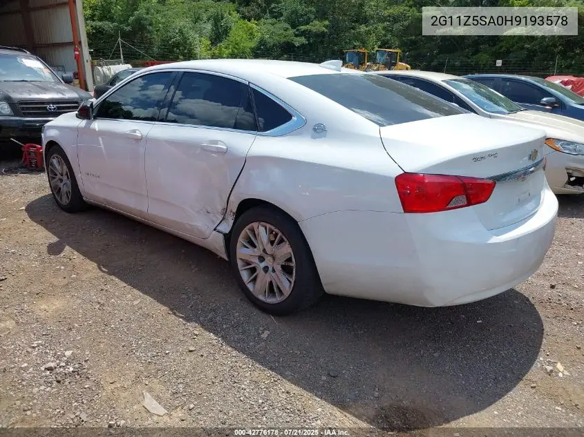2017 Chevrolet Impala Ls VIN: 2G11Z5SA0H9193578 Lot: 42776178