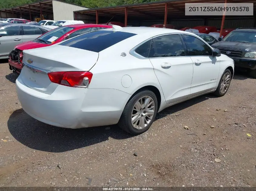2017 Chevrolet Impala Ls VIN: 2G11Z5SA0H9193578 Lot: 42776178