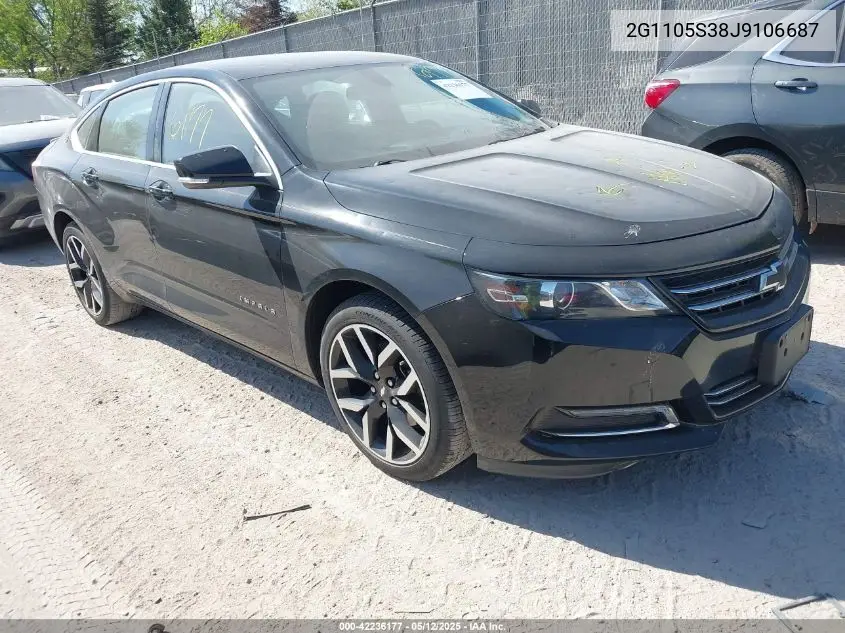 2018 Chevrolet Impala 1Lt VIN: 2G1105S38J9106687 Lot: 42236177