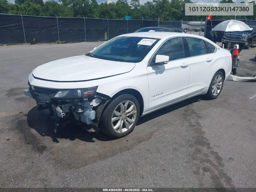 2019 Chevrolet Impala VIN: 1G11ZGS33KU147380 Lot: 42624355