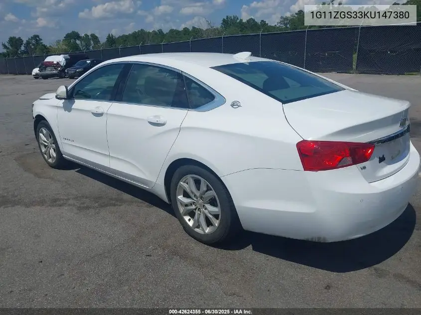 2019 Chevrolet Impala VIN: 1G11ZGS33KU147380 Lot: 42624355