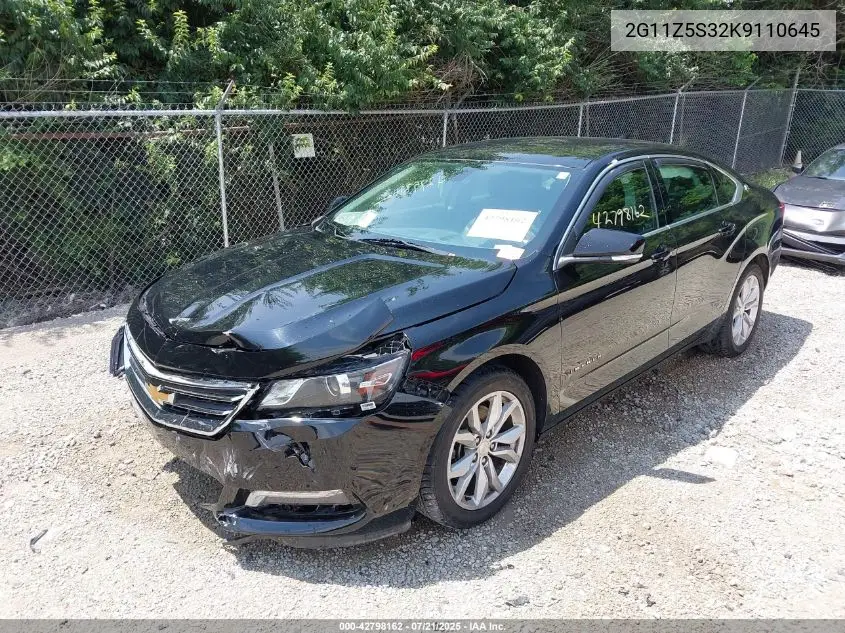 2019 Chevrolet Impala Lt VIN: 2G11Z5S32K9110645 Lot: 42798162