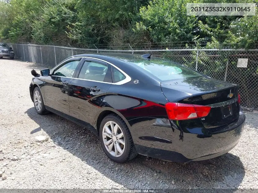 2019 Chevrolet Impala Lt VIN: 2G11Z5S32K9110645 Lot: 42798162
