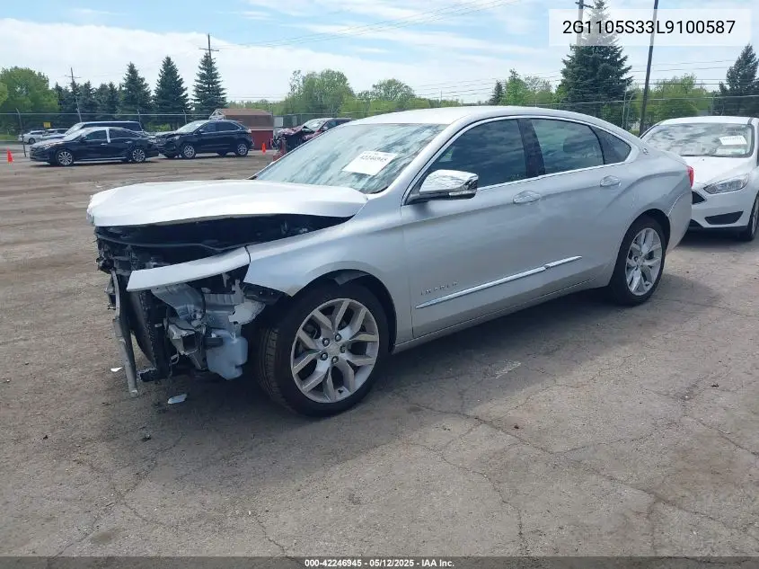 2020 Chevrolet Impala Fwd Premier VIN: 2G1105S33L9100587 Lot: 42246945