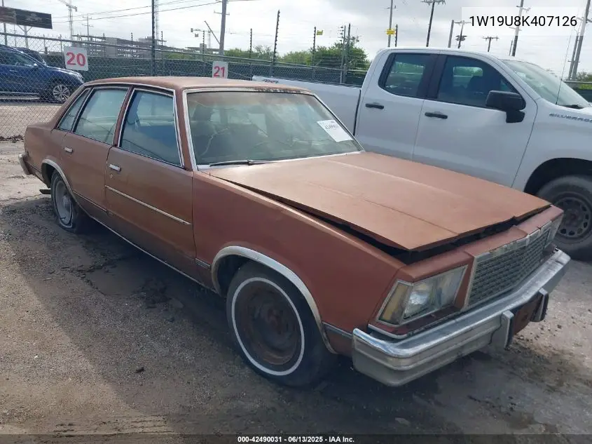 1978 Chevrolet Malibu VIN: 1W19U8K407126 Lot: 42490031