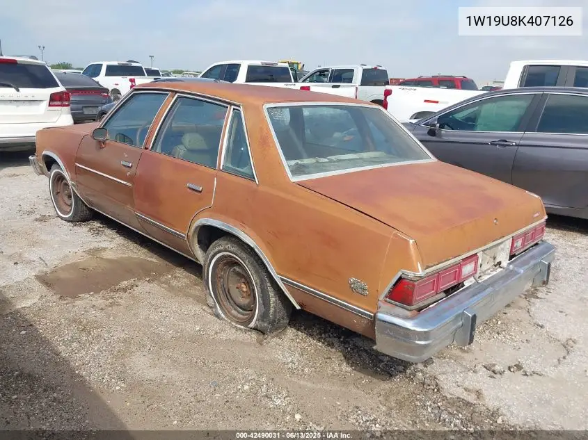 1978 Chevrolet Malibu VIN: 1W19U8K407126 Lot: 42490031