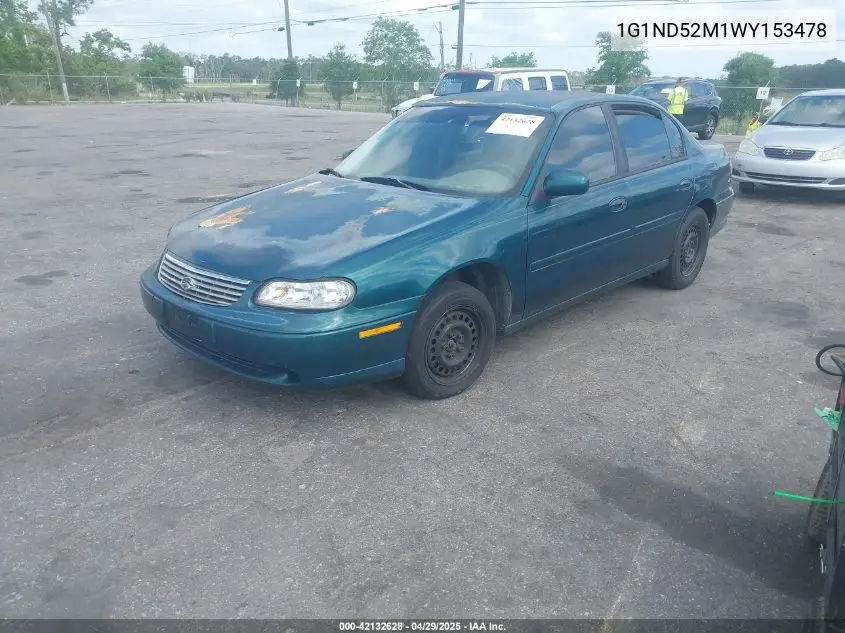 1998 Chevrolet Malibu VIN: 1G1ND52M1WY153478 Lot: 42132628