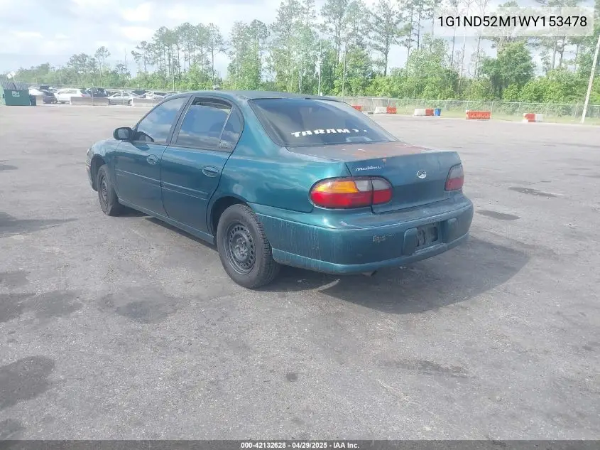 1998 Chevrolet Malibu VIN: 1G1ND52M1WY153478 Lot: 42132628