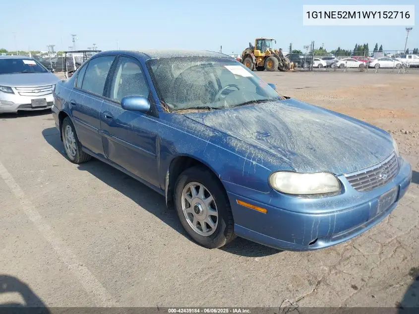 1998 Chevrolet Malibu Ls VIN: 1G1NE52M1WY152716 Lot: 42439184
