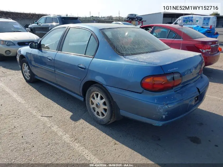 1998 Chevrolet Malibu Ls VIN: 1G1NE52M1WY152716 Lot: 42439184